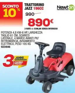Bricofer Newton trattorino jazz 196CC offerta