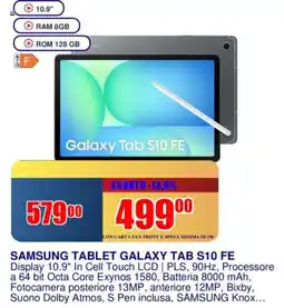 Trony SAMSUNG TABLET GALAXY TAB S10 FE offerta