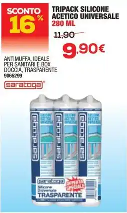 Bricofer Saratoga tripack silicone acetico universale offerta