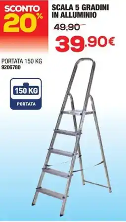 Bricofer Scala 5 gradini in alluminio offerta