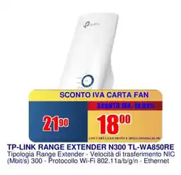Trony TP-LINK RANGE EXTENDER N300 TL-WA850RE offerta