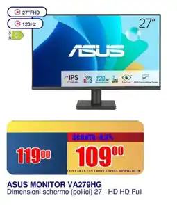 Trony ASUS MONITOR VA279HG offerta
