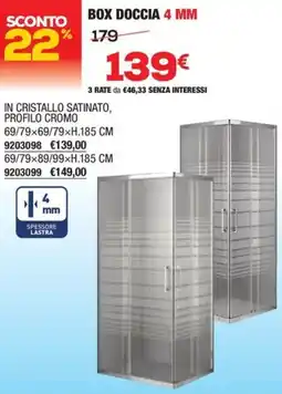 Bricofer Box doccia 4 mm offerta