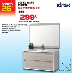 Bricofer Idrak mobile bagno sospeso offerta