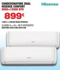 Bricofer CONDIZIONATORE DUAL HISENSE CONFORT 9000+12000 BTU offerta