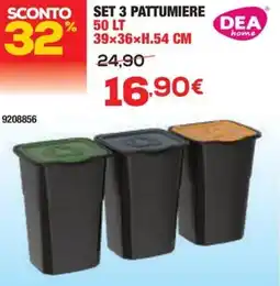 Bricofer Set 3 pattumiere offerta