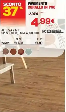 Bricofer Kobel pavimento corallo in pvc offerta