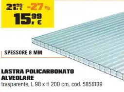 OBI Lastra policarbonato alveolare offerta