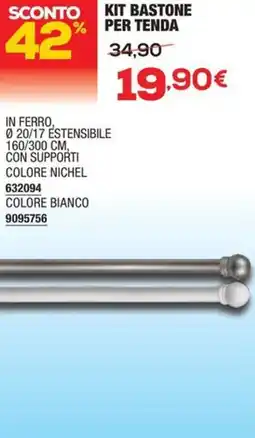Bricofer Kit bastone per tenda offerta