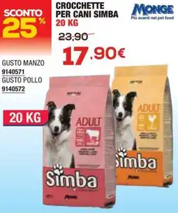Bricofer Monge crocchette per cani simba offerta