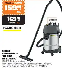 OBI Kärcher bidone aspiratutto ''NT 30/11 me classic" offerta