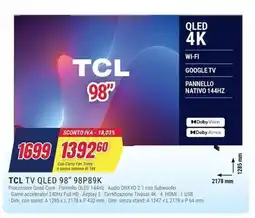Trony TCL TV QLED 98" 98P89K offerta