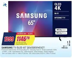 Trony SAMSUNG TV OLED 65" QE65S85FAEXZT offerta