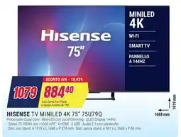 Trony HISENSE TV MINILED 4K 75" 75U79Q offerta
