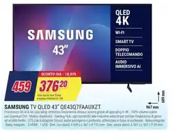 Trony SAMSUNG TV QLED 43" QE43Q7FAAUXZT offerta