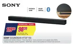 Trony SONY SOUNDBAR HTSF150 offerta