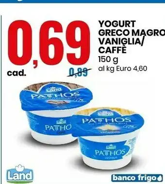 Eurospin Pathos yogurt colato greco vaniglia 150 g(ml) offerta