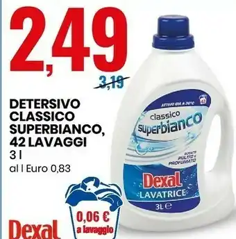 Eurospin Detersivo classico superbiancco, 42 lavaggi offerta