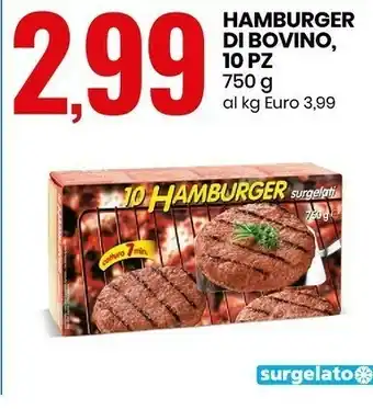 Eurospin Hamburger di bovino offerta