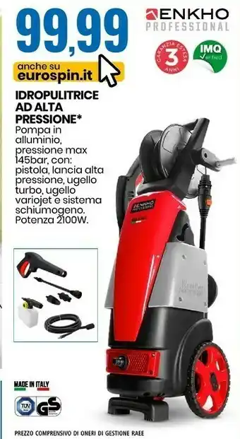 Eurospin Enkho idropulitrice ad alta pressione 2100 w offerta