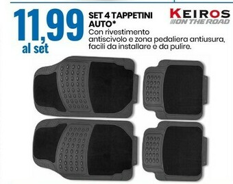 Eurospin Keiros set 4 tappetini auto offerta