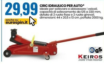 Eurospin Keiros cric idraulico per auto offerta