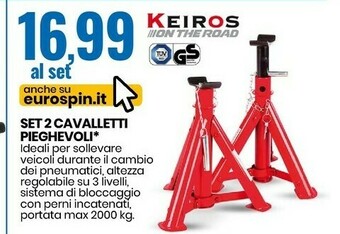 Eurospin Keiros set 2 cavalletti pieghevoli offerta