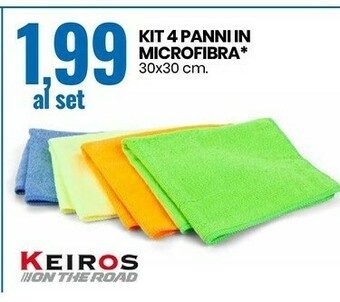 Keiros kit 4 panni in microfibra