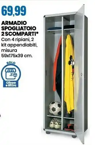 Eurospin Armadio spogliatoio 2 scomparti offerta