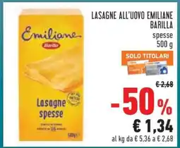 Conad Lasagne all'uovo Emiliane Barilla offerta