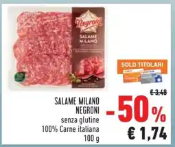 Conad SALAME MILANO NEGRONI offerta