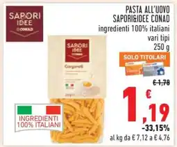 Conad Pasta all'uovo Sapori&Idee Conad offerta