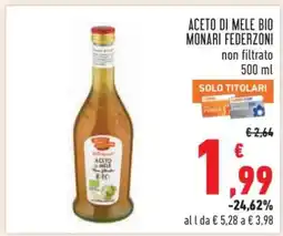Conad ACETO DI MELE BIO MONARI FEDERZONI offerta