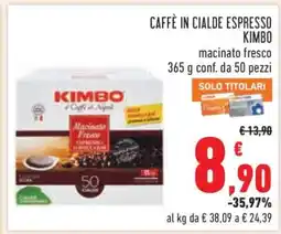 Conad CAFFÈ IN CIALDE ESPRESSO KIMBO offerta
