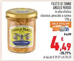 Conad Filetti di Tonno Angelo Parodi offerta