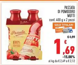 Conad PASSATA DI POMODORO MUTTI offerta