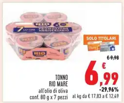 Conad Tonno Rio Mare all'olio di oliva offerta