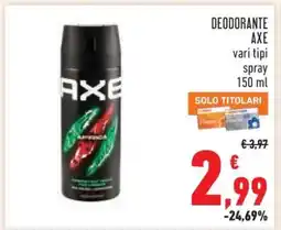 Conad DEODORANTE AXE offerta