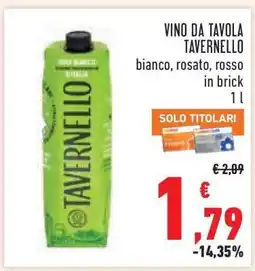 Conad Vino da Tavola Tavernello offerta