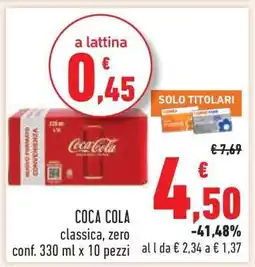 Conad Coca Cola classica, zero offerta