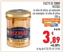 Conad Filetti di Tonno Rizzoli offerta