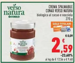Conad Crema Spalmabile Conad Verso Natura offerta