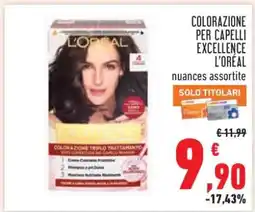 Conad COLORAZIONE PER CAPELLI EXCELLENCE L'ORÉAL offerta