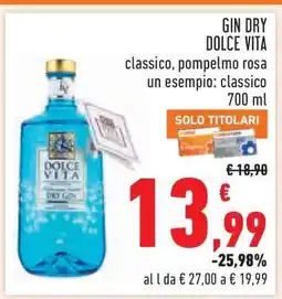 Conad GIN DRY DOLCE VITA offerta