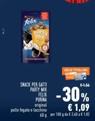 Conad Snack per gatti Party Mix Felix Purina offerta