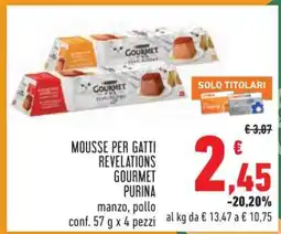 Conad Mousse per gatti Revelations Gourmet Purina offerta