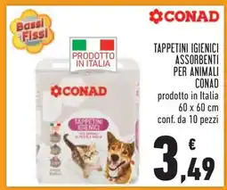 Conad CONAD TAPPETINI IGIENICI ASSORBENTI PER ANIMALI offerta