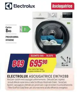 Trony ELECTROLUX ASCIUGATRICE EW7H28B offerta