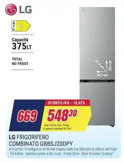 Trony LG FRIGORIFERO COMBINATO GBBSJ20DPY offerta