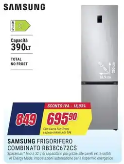 Trony SAMSUNG FRIGORIFERO COMBINATO RB38C672CS offerta